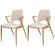 Kit 2 Cadeiras Enzo Domann Design Assento e Encosto em Linho Off White e Base Aco Laminado